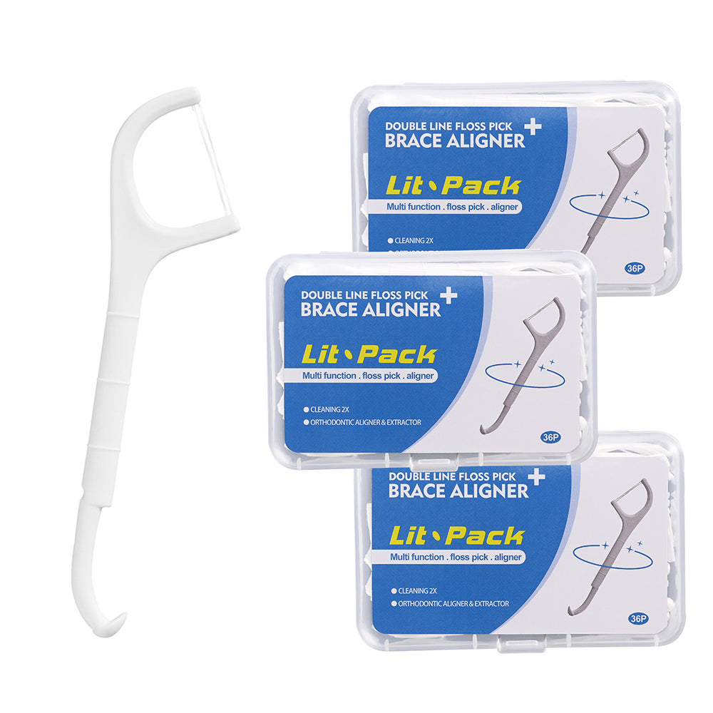 Orthodontic Floss Pick with Retainer Aligner Removal Tool for Invisible Brace in Handy Case 150 Count in 3 Cases