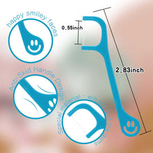 Load image into Gallery viewer, Smiling Faces Kid&#39;s Dental Floss Picks ,4 Travel Cases 160 Picks
