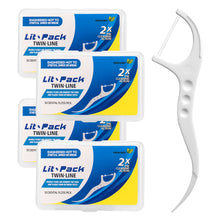 Load image into Gallery viewer, •	Twin-Line Dental Floss Picks Fresh Mint Favor 4 Portable Cases/200 pcs
