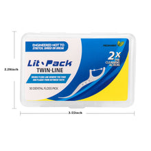 Load image into Gallery viewer, •	Twin-Line Dental Floss Picks Fresh Mint Favor 4 Portable Cases/200 pcs
